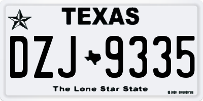 TX license plate DZJ9335