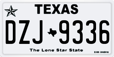 TX license plate DZJ9336