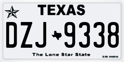 TX license plate DZJ9338