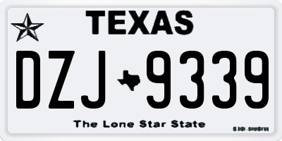 TX license plate DZJ9339