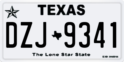 TX license plate DZJ9341