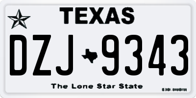 TX license plate DZJ9343