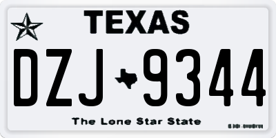TX license plate DZJ9344