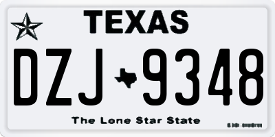 TX license plate DZJ9348