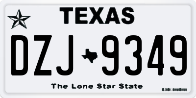 TX license plate DZJ9349