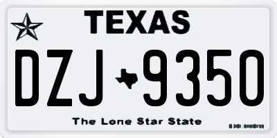 TX license plate DZJ9350