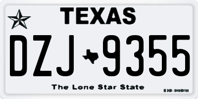 TX license plate DZJ9355