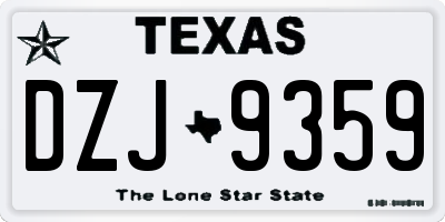TX license plate DZJ9359