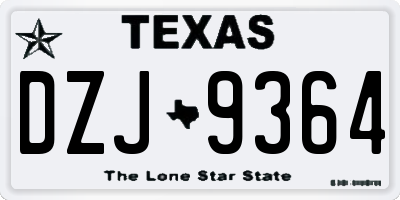 TX license plate DZJ9364