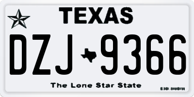 TX license plate DZJ9366