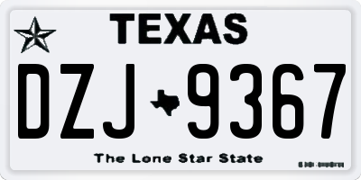 TX license plate DZJ9367