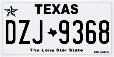 TX license plate DZJ9368