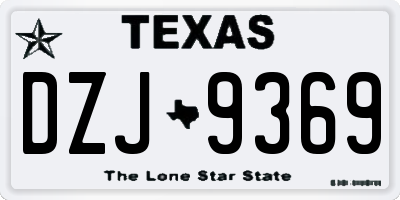 TX license plate DZJ9369