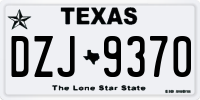 TX license plate DZJ9370