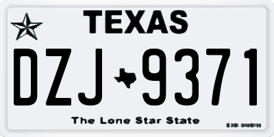 TX license plate DZJ9371