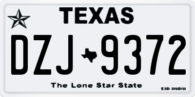 TX license plate DZJ9372