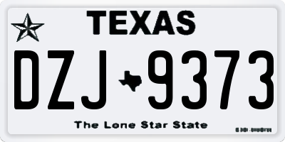 TX license plate DZJ9373