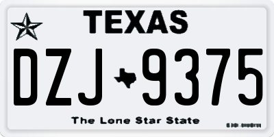 TX license plate DZJ9375