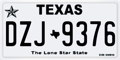 TX license plate DZJ9376