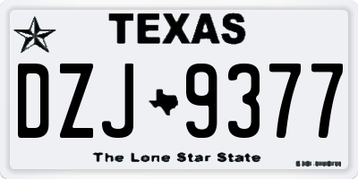 TX license plate DZJ9377