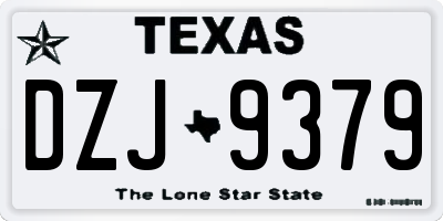 TX license plate DZJ9379