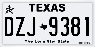 TX license plate DZJ9381