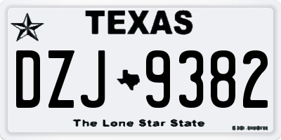 TX license plate DZJ9382