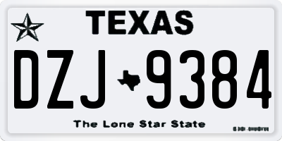 TX license plate DZJ9384