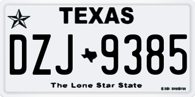 TX license plate DZJ9385