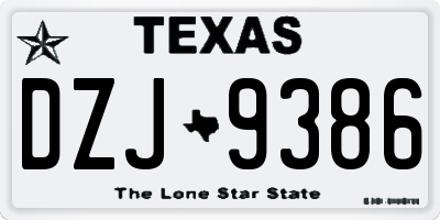 TX license plate DZJ9386