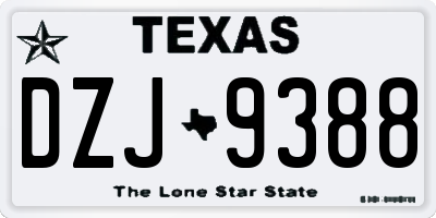 TX license plate DZJ9388