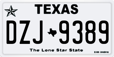 TX license plate DZJ9389
