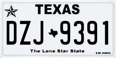 TX license plate DZJ9391