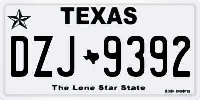 TX license plate DZJ9392