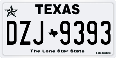 TX license plate DZJ9393
