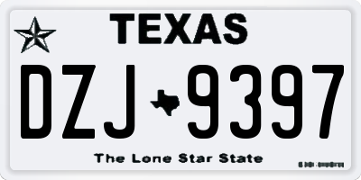 TX license plate DZJ9397