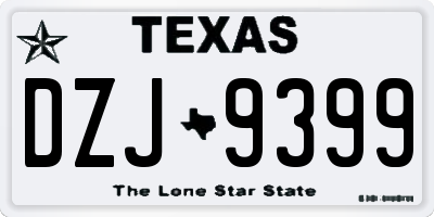 TX license plate DZJ9399
