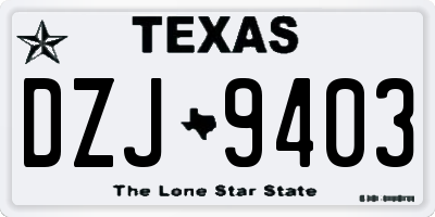 TX license plate DZJ9403