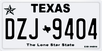 TX license plate DZJ9404