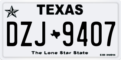 TX license plate DZJ9407