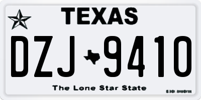 TX license plate DZJ9410