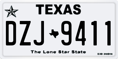 TX license plate DZJ9411