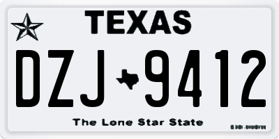 TX license plate DZJ9412