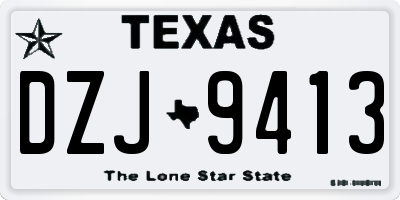 TX license plate DZJ9413