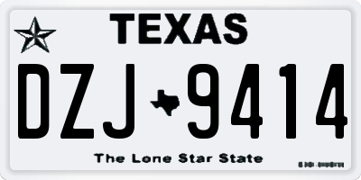 TX license plate DZJ9414