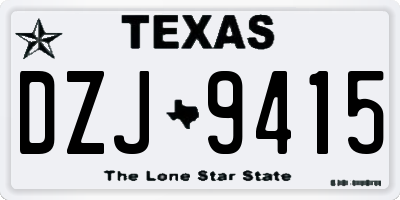 TX license plate DZJ9415