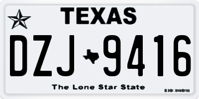 TX license plate DZJ9416