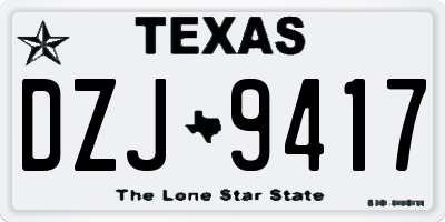 TX license plate DZJ9417