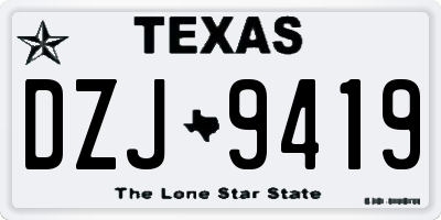 TX license plate DZJ9419