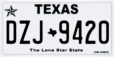 TX license plate DZJ9420